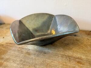 Vintage Simon Pearce Woodbury Bowl 10" Metallic Pewter Glaze Pottery